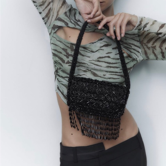 Black beaded purse - Picture 1 of 5